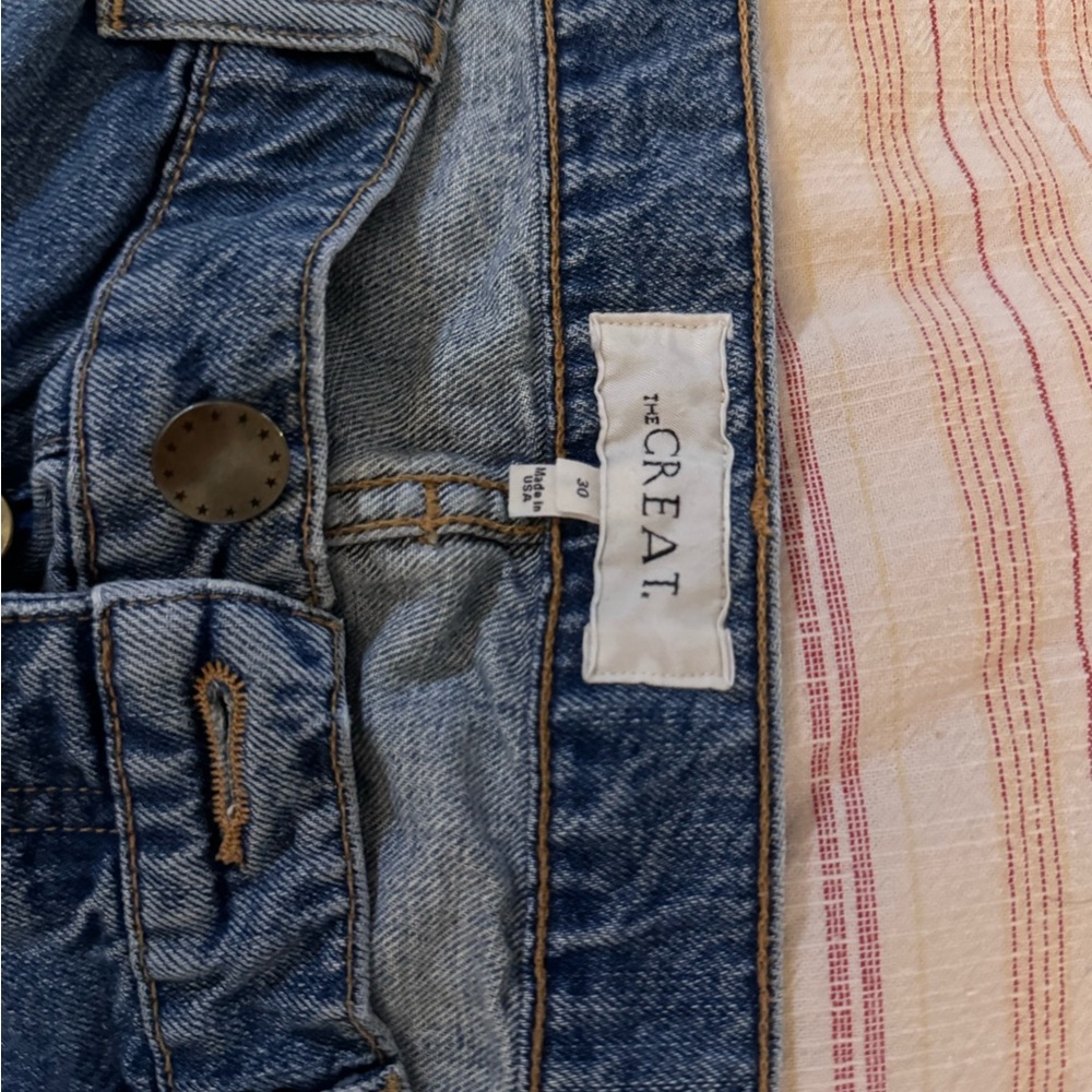 THE GREAT. Classic Blue Denim Pants